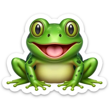 cute cross-eyed frog with tongue sticking out and silly grin sticker