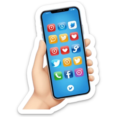 Ads on phone blue colors social media sticker