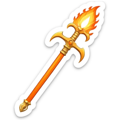 fire sword striking down sticker