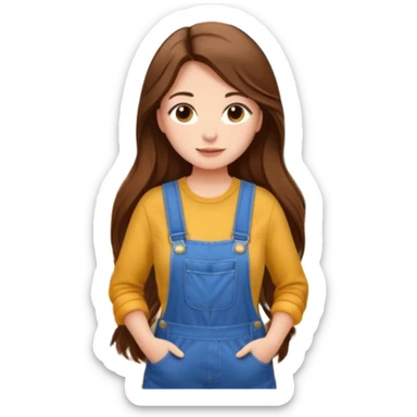 beautiful girl with long brown hair constructing new lounge room area sticker