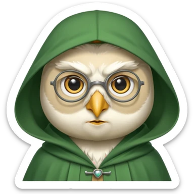 white owl professor in green cloak university sticker