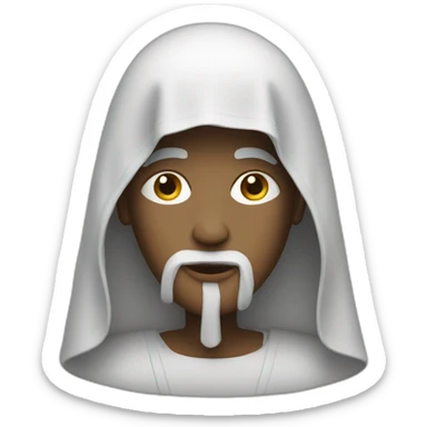 A religious person with a covered face sticker