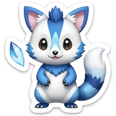 Shiny Sparkly Cute Kawaii Furry  Furret-Oshawott-Meowstic-Zangoose-Hybrid (Full body) sticker