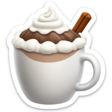 Hot cocoa with whipped cream no plate sticker