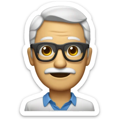 Hombre viejo con gafas y calvo sticker