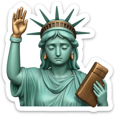 statue of liberty with facepalm looking embarrassed sticker
