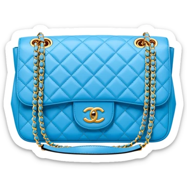 chanel bag sky blue sticker
