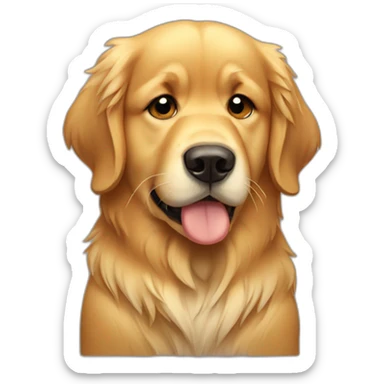sad golden retriever with tears falling sticker