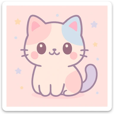 cute kawaii style cat sticker