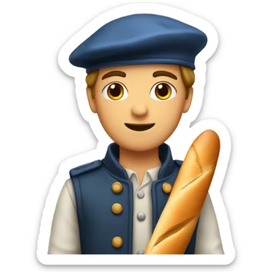french-boy-with-baguette-and-beret sticker