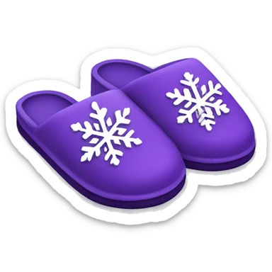 Purple slippers with snowflake sticker