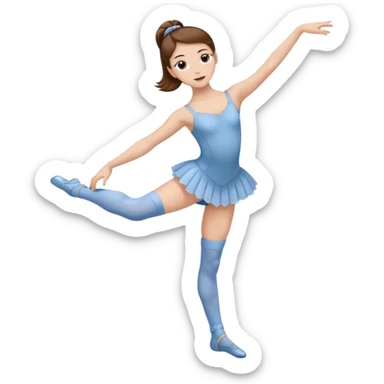 Ballet dancer in over the knee socks, leotard and long brown hair sticker