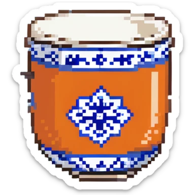 traditional Chinese tea cup with blue and white porcelain design without handle sticker