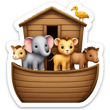 Pairs of animals lined up to enter Noah's ark sticker