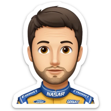 chase elliott nascar driver with heavy stubble  sticker