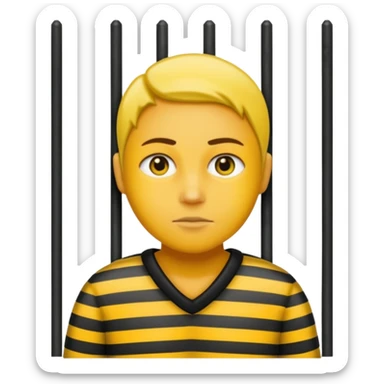 Humain avec une tenue de prisonnier noir et jaune  sticker