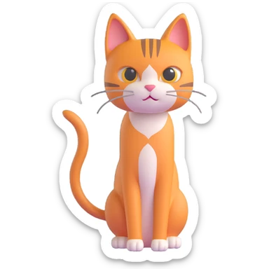 a cat hiding with just the tip of its tail and one ear showing, very subtle sticker