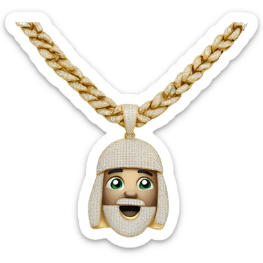 jake diamond pendant on diamond cuban link chain sticker