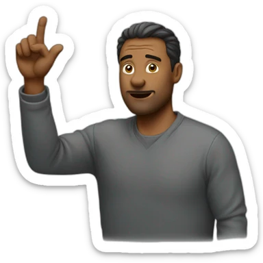 man gesturing no sticker