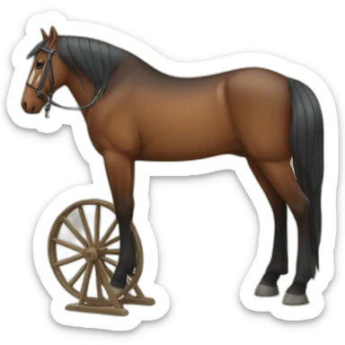 Cheval en bequille sticker