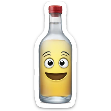 Smilie with a bottle of vodka  sticker