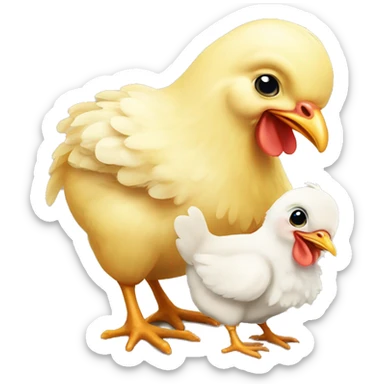 Baby chicken and mommy chicken sticker