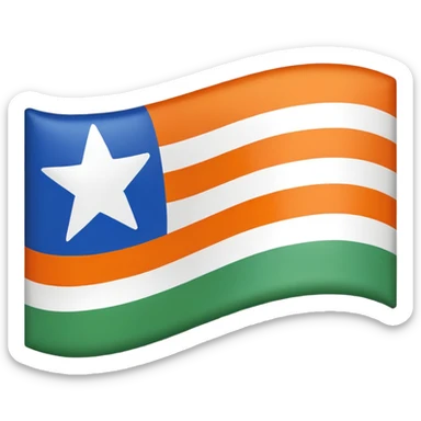 Emoji de drapeau avec les couleurs suivante : 🟦🟧🟩⚪️ sticker