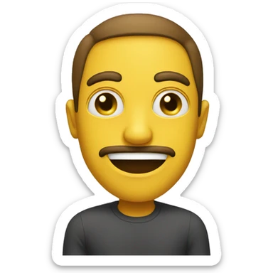 Regular yellow emojj with a guys face doing a side eye sticker