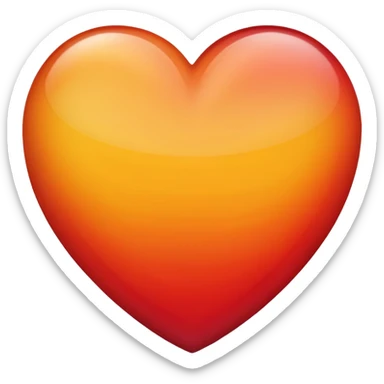Ombré red orange yellow heart sticker