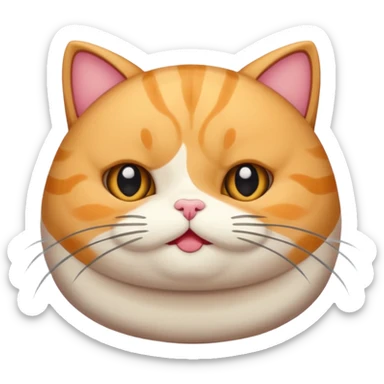A super chubby, kitschy cat sticker with adorable whiskers and super cute eyes.
 sticker