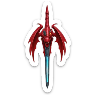 crazy-funny-cyberpunk-red-dragon-head-star-wars-laser-sword-red sticker