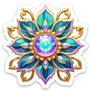 Epic divine legendary celestial flowery complex detailed iridescent aesthetic-scenery-Decorations sticker