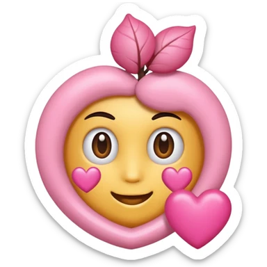 Um coração cor de rosa claro, e atenção com vários acessórios super fofoss sticker