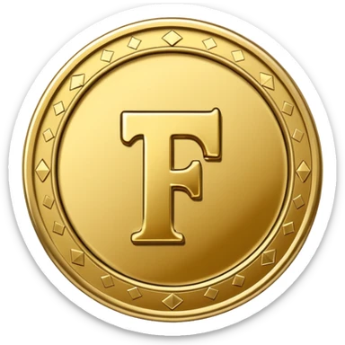 Currency crypto money symbol for the money "Fcoins" letter F, casino coin colored

Dont make an E sticker