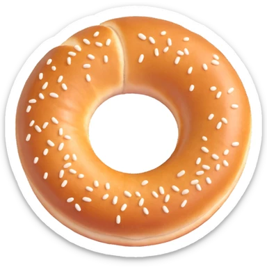 simple sesame simit, 3D emoji style, ring-shaped, Turkish simit sticker