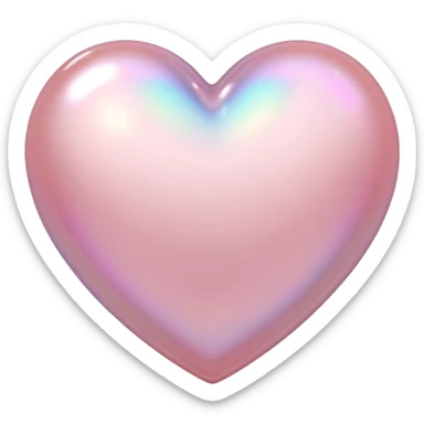 Pale pink heart with pale pink pearls around it  sticker