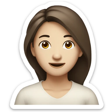 a person in their 20s with brown hair, brown eyes, and ivory skin, appearing as a friendly and positive Asian individual. a passionate product designer, and talkative sticker