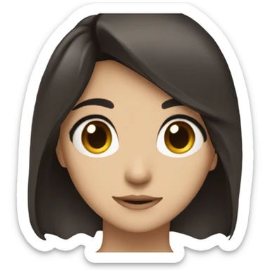 Girl who love anime with dark hair and brown eyes  sticker