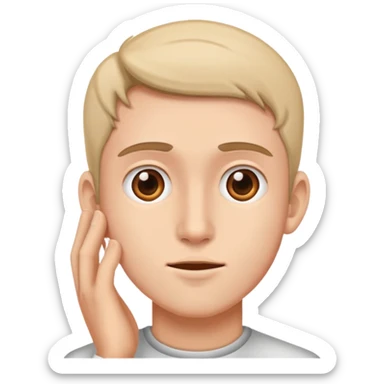 young man hearing defect sticker