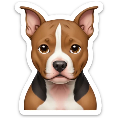 Black and tan pitbull with cropped ears and white chest  sticker