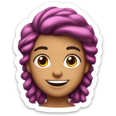 Mujer de 20 con el cabello rizado y negro con una blusa femenina rosada sonriendo sticker