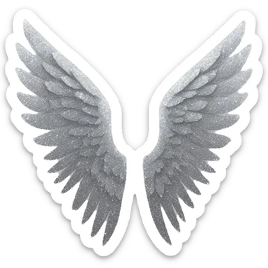 Silver glitter wings sticker