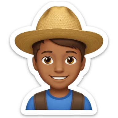 A 6 year old mexican boy with brown hair and no hat sticker