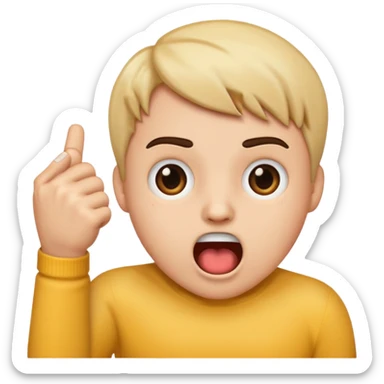 iphone emoji style with suprised eyes and open mouth and fist over mouth sticker