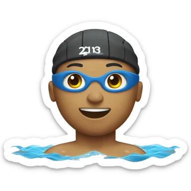 Swimmer swimming in pool sticker