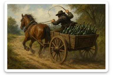 aka-uka ichimlik ortilgan aravani olib qochishyapti orqa tarafdan rakurs yuzi ko'rinmasin sticker