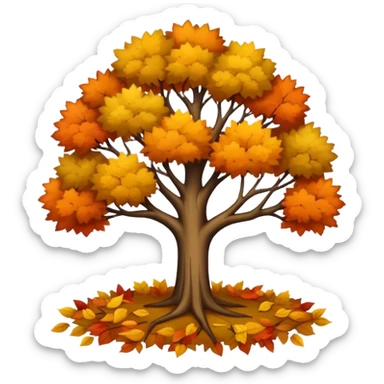 Autumn tree with no leaves sticker