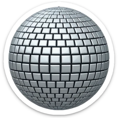 disco ball silver moon sticker