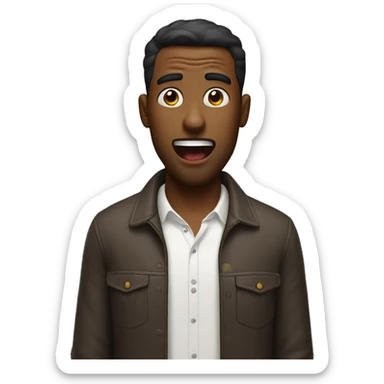 Surprised American Man with torso sticker