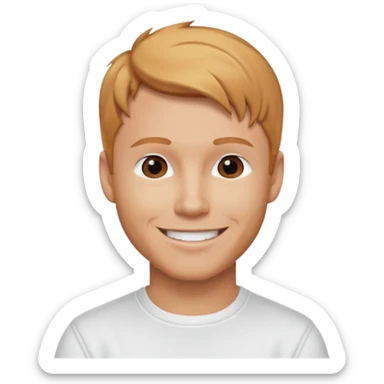 Brian Littrell from Backstreet Boys with reddish blonde hair, white outfit sticker